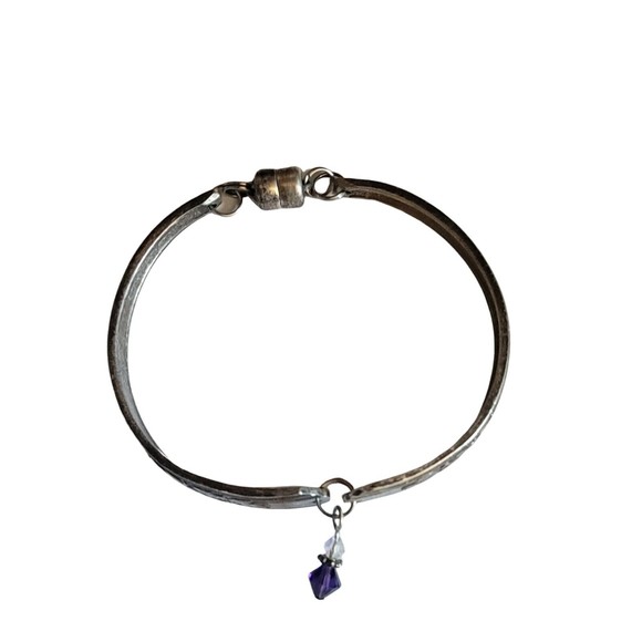 Vintage Rogers Oneida LTD  Spoon Bracelet with Magnetic Clasp & Charm - Picture 4 of 5